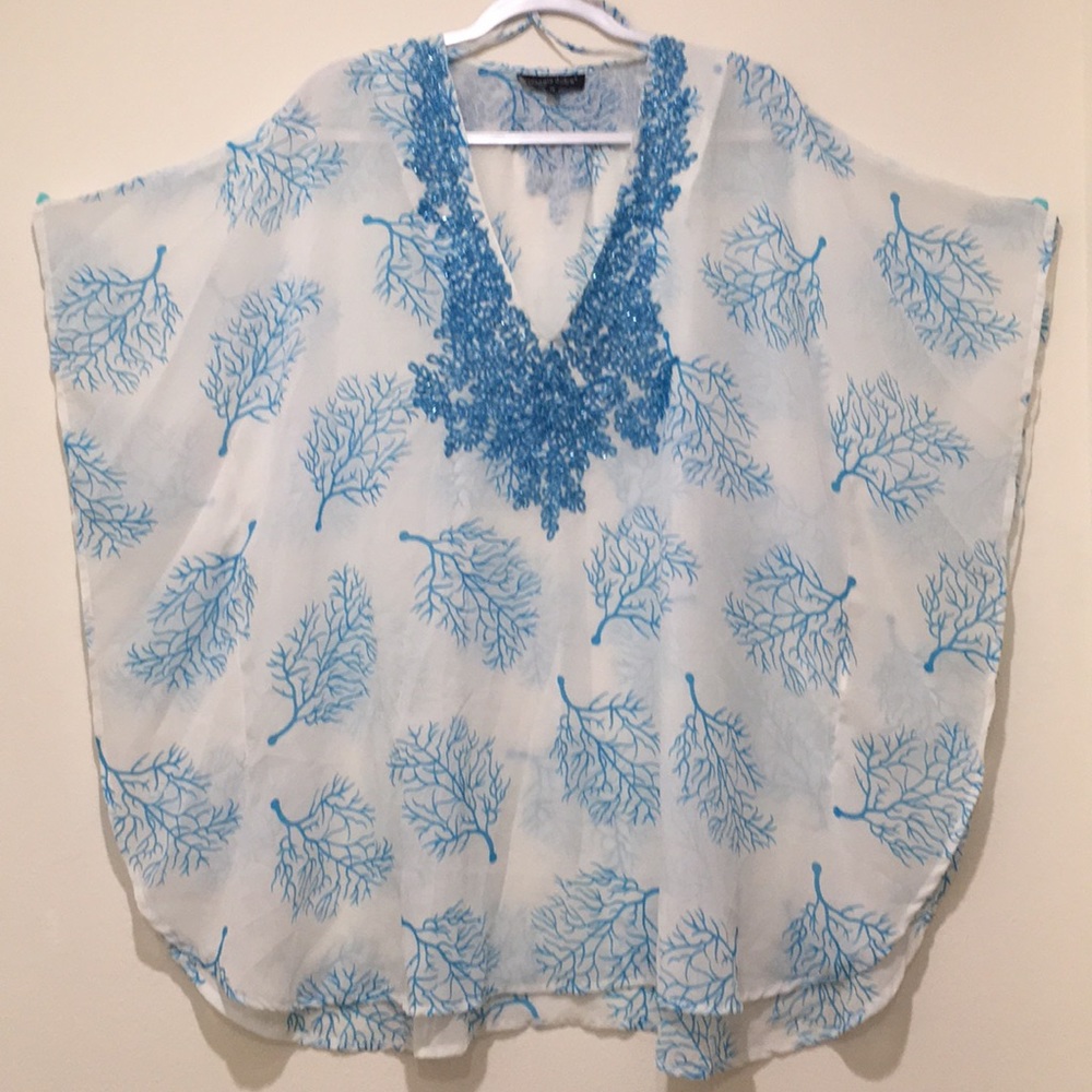 NWOT Spiaggia Dolce Ocean Coral Beaded Cover Up